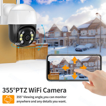 4K 8MP PTZ камера WiFi външна безжична IP камера 4X увеличение 5MP HD CCTV Видеонаблюдение Автоматично проследяване Alexa Onvf 1080P ICsee