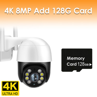 Κάμερα 4K 8MP PTZ WiFi Ασύρματη εξωτερική κάμερα IP 4X Zoom 5MP HD CCTV επιτήρηση βίντεο Auto Tracking Alexa Onvf 1080P ICsee