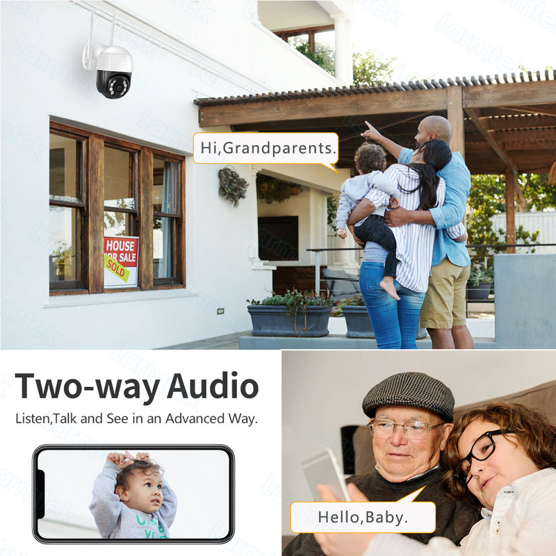 Κάμερα 4K 8MP PTZ WiFi Ασύρματη εξωτερική κάμερα IP 4X Zoom 5MP HD CCTV επιτήρηση βίντεο Auto Tracking Alexa Onvf 1080P ICsee