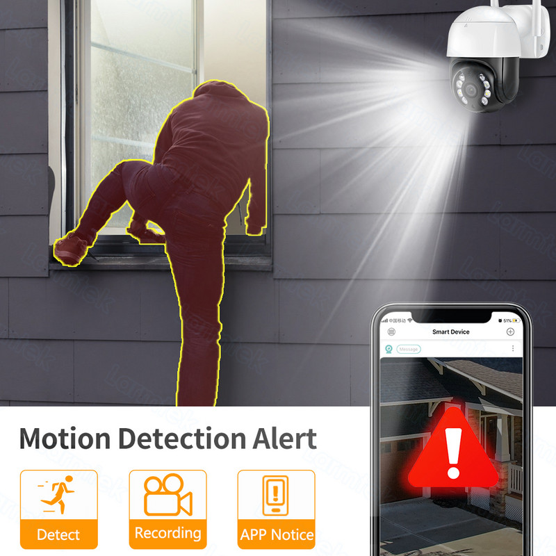 Κάμερα 4K 8MP PTZ WiFi Ασύρματη εξωτερική κάμερα IP 4X Zoom 5MP HD CCTV επιτήρηση βίντεο Auto Tracking Alexa Onvf 1080P ICsee