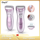 CkeyiN Γυναικεία ηλεκτρική αποτρίχωση Lady Shaver Razor Μπικίνι Μπικίνι Χέρι Πόδι Μασχάλη Σώμα Ανώδυνο Αποτριχωτική κουρευτική μηχανή προσώπου Σώμα χρήση μπαταρίας