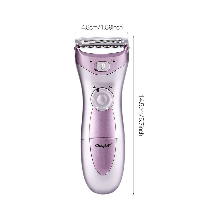 CkeyiN Γυναικεία ηλεκτρική αποτρίχωση Lady Shaver Razor Μπικίνι Μπικίνι Χέρι Πόδι Μασχάλη Σώμα Ανώδυνο Αποτριχωτική κουρευτική μηχανή προσώπου Σώμα χρήση μπαταρίας