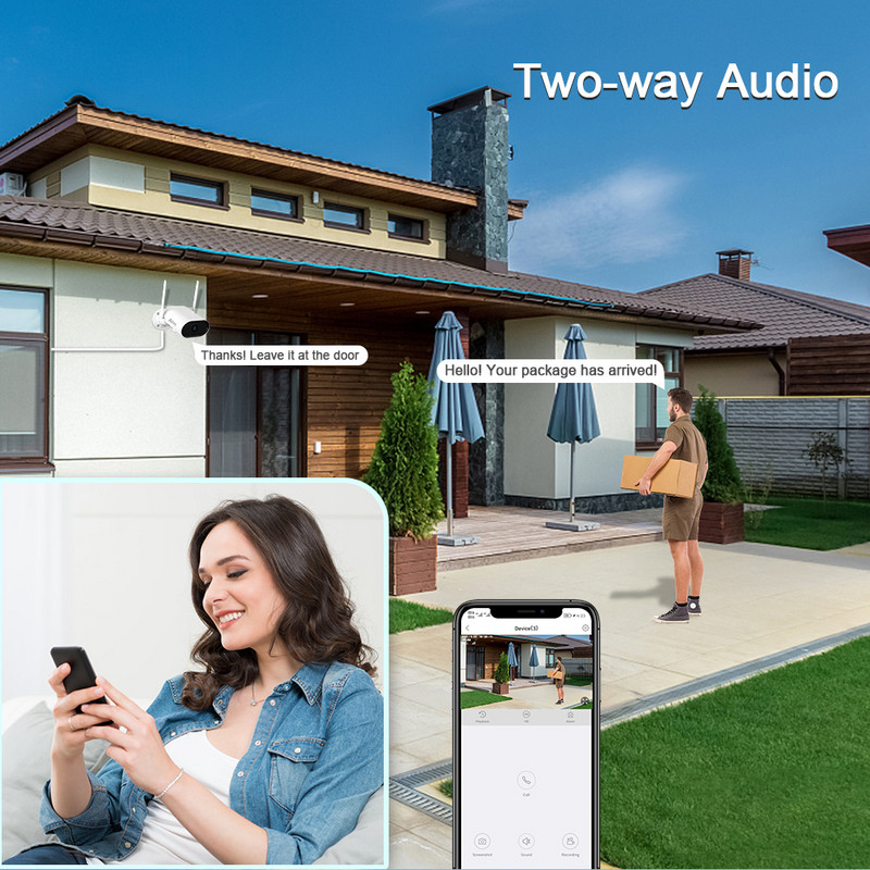 ANRAN 5MP Ασύρματη κάμερα κλίσης πανοραμικής κάμερας Ανθρώπινη ανίχνευση παρακολούθησης Κάμερα παρακολούθησης Κάμερα ασφαλείας Wifi Κάμερα εξωτερικού χώρου