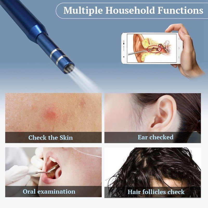 Mini čistiaca ušná endoskopická kamera pre smartfón s Androidom, boroskop s mobilným telefónom, otoskop s mikro endoskopickou kamerou, typ endoskopu USB C