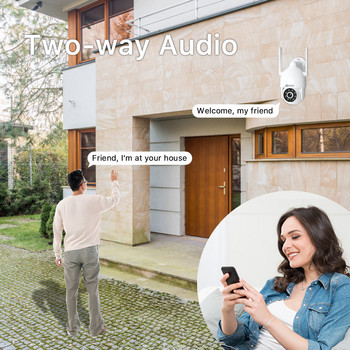 ANRAN 3MP PTZ IP камера за наблюдение Външна Wifi двупосочна аудио автоматично проследяваща сигурност Безжична цветна нощно виждане CCTV комплект