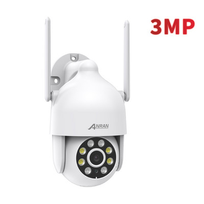 Κάμερα επιτήρησης IP ANRAN 3MP PTZ Wi-Fi εξωτερικού χώρου Ασφάλεια αυτόματης παρακολούθησης ήχου Ασύρματο Σετ CCTV νυχτερινής όρασης
