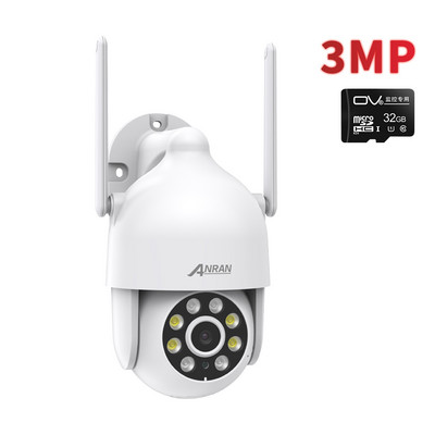 Κάμερα επιτήρησης IP ANRAN 3MP PTZ Wi-Fi εξωτερικού χώρου Ασφάλεια αυτόματης παρακολούθησης ήχου Ασύρματο Σετ CCTV νυχτερινής όρασης