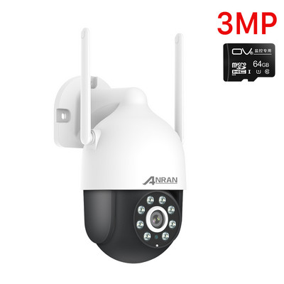Κάμερα επιτήρησης IP ANRAN 3MP PTZ Wi-Fi εξωτερικού χώρου Ασφάλεια αυτόματης παρακολούθησης ήχου Ασύρματο Σετ CCTV νυχτερινής όρασης