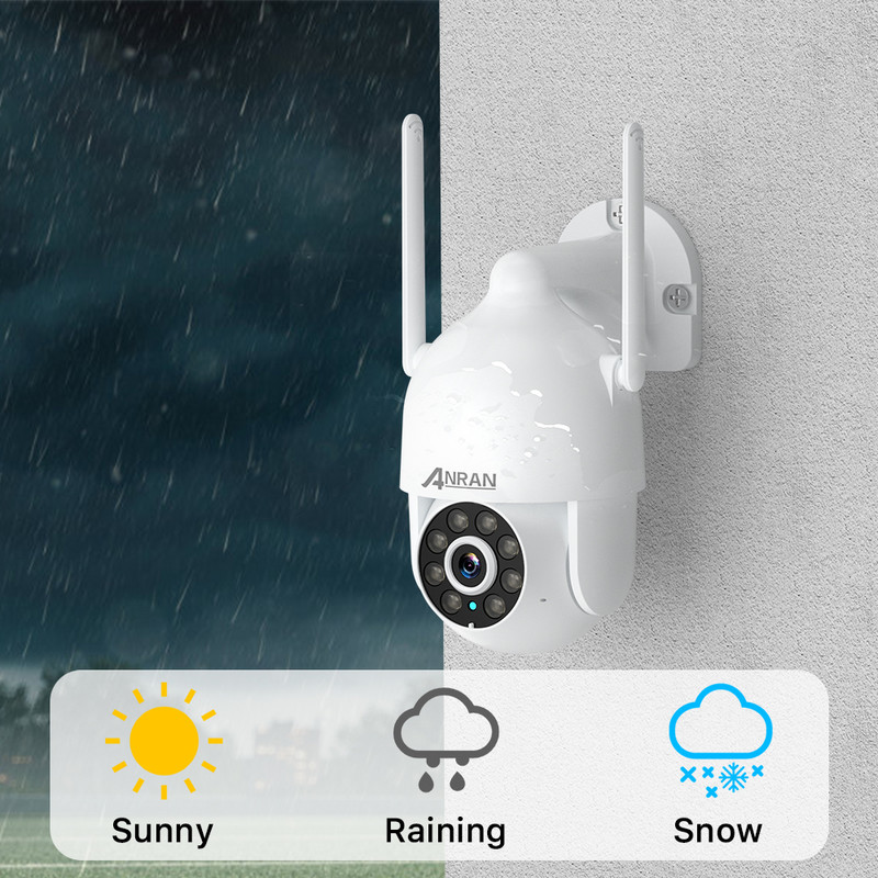 Κάμερα επιτήρησης IP ANRAN 3MP PTZ Wi-Fi εξωτερικού χώρου Ασφάλεια αυτόματης παρακολούθησης ήχου Ασύρματο Σετ CCTV νυχτερινής όρασης