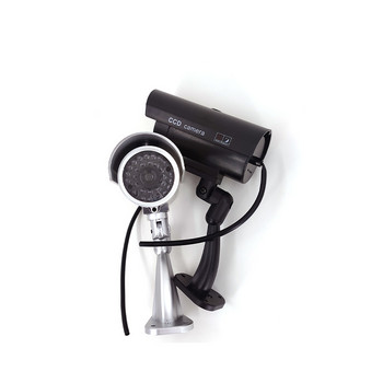 Фалшива камера Външна водоустойчива охранителна манекенна камера Мигащ червен LED монитор Вътрешна симулация Камера за видеонаблюдение