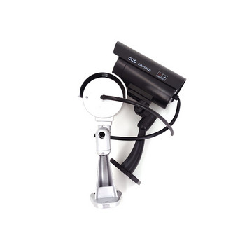 Фалшива камера Външна водоустойчива охранителна манекенна камера Мигащ червен LED монитор Вътрешна симулация Камера за видеонаблюдение
