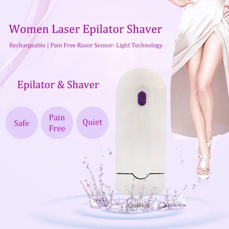 Električni epilator za žene Bezbolno uklanjanje dlačica Epilator Uređaj za brijanje s trenutnim senzorom USB Bikini Lice Noga Ruka Laserski depilator