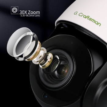5.0MP POE 30X PTZ куполна IP камера Външна SONY335 5.35-96.3mm оптично увеличение IR 60M CCTV Сигурност Водоустойчив G.Craftsman