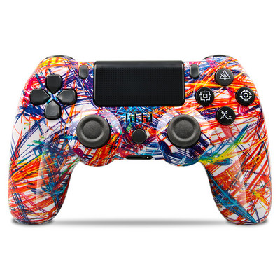 Множество цветове Нова Bluetooth безжична дръжка за игра Двойна вибрация контролер за PS4 PS3 за конзола за игри USB 6 Axis Joypad