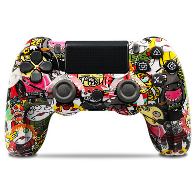 Множество цветове Нова Bluetooth безжична дръжка за игра Двойна вибрация контролер за PS4 PS3 за конзола за игри USB 6 Axis Joypad