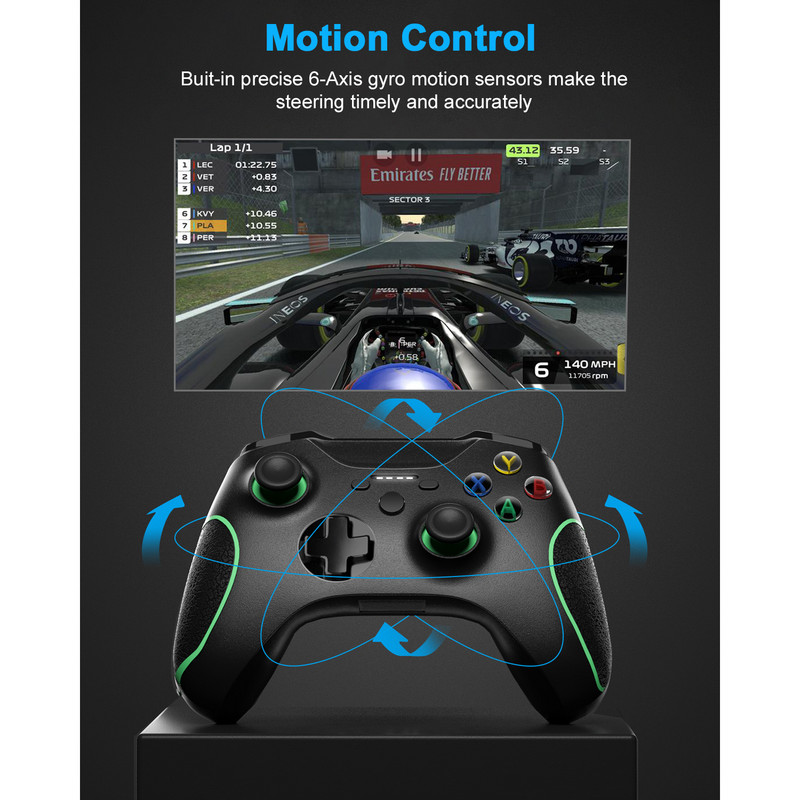 Xbox One bežični kontroler 2,4 GHz za PC/PS3/pametni telefon Android/Steam kontroler s dvostrukom vibracijom i ugrađenim 600mAh