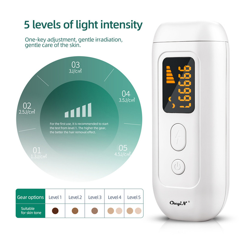 Epilator laser CkeyiN 990000 flash-uri IPL Permanent, profesional, fără durere, pentru îndepărtarea părului pentru bikini, aparat de ras pentru întinerirea pielii