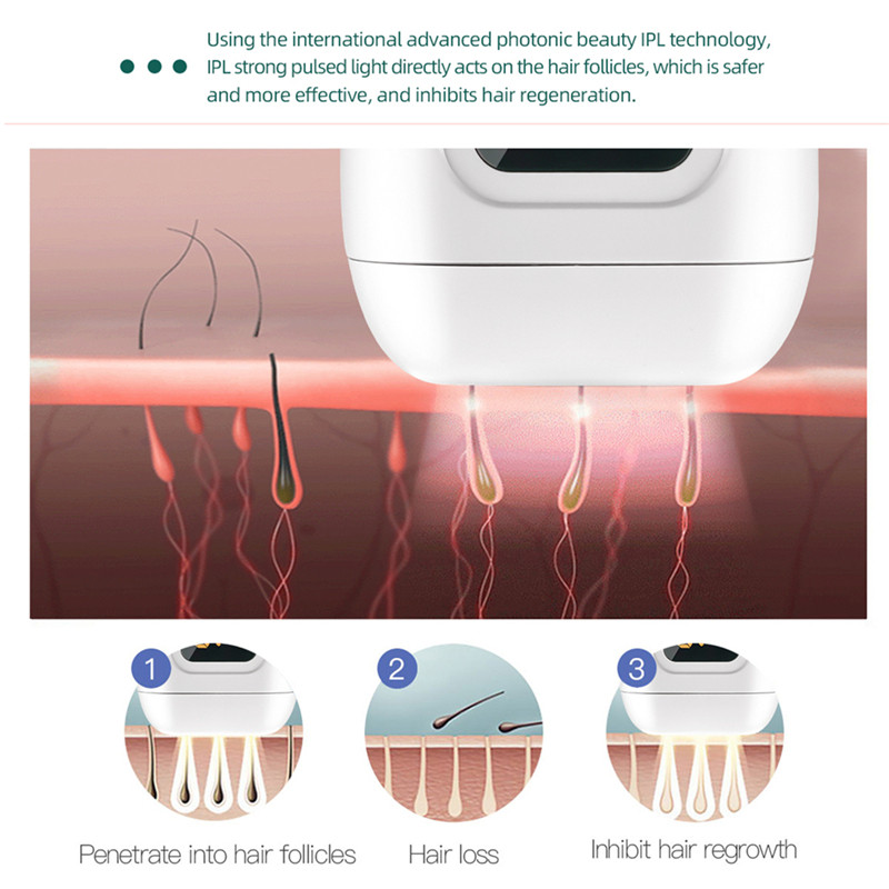 Epilator laser CkeyiN 990000 flash-uri IPL Permanent, profesional, fără durere, pentru îndepărtarea părului pentru bikini, aparat de ras pentru întinerirea pielii