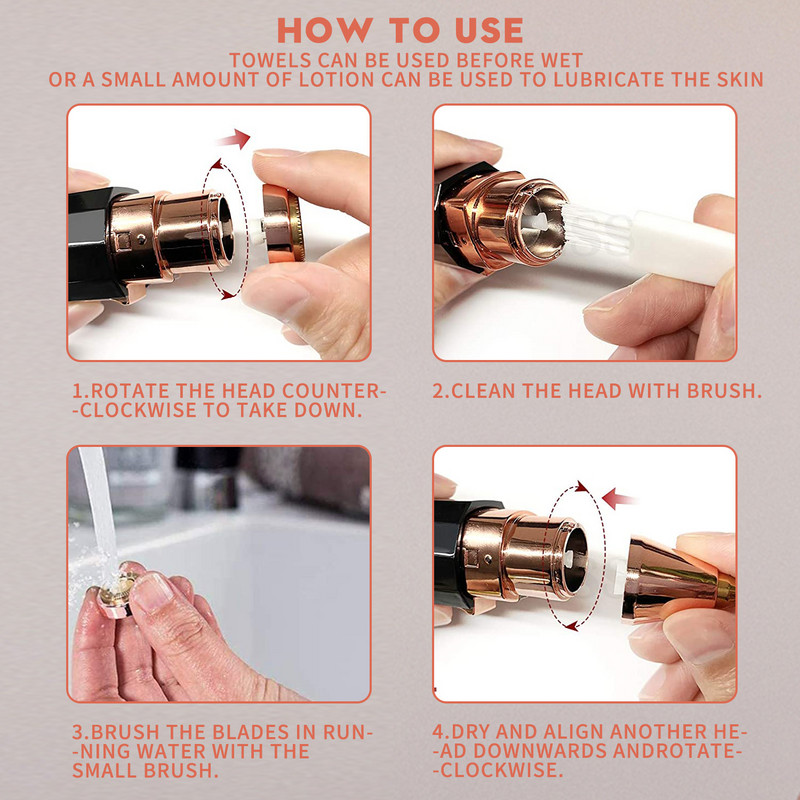 Mini prijenosni trimer za uklanjanje dlačica za obrve 2 u 1 Električni epilator Uklanjanje dlačica s obrva i usana Trimer za dlačice na licu Ženski aparat za brijanje