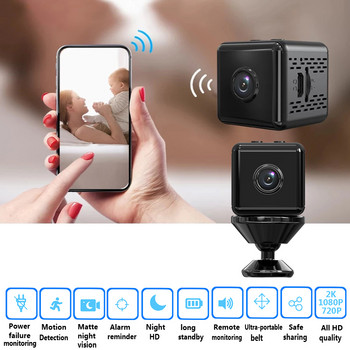 Мини Wifi камера HD 1080P безжична видеокамера Домашна сигурност Motion Detection Nanny IP P2P камера DVR Камера с акумулаторна батерия
