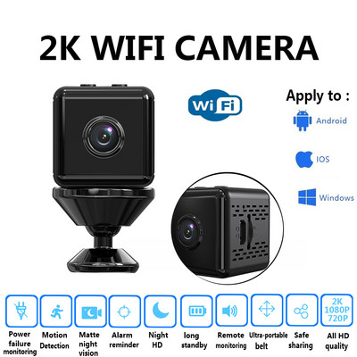 Mini cameră Wifi HD 1080P Cameră fără fir Securitate la domiciliu Detectare mișcare Bonă IP P2P Cameră DVR Cameră cu baterie reîncărcabilă