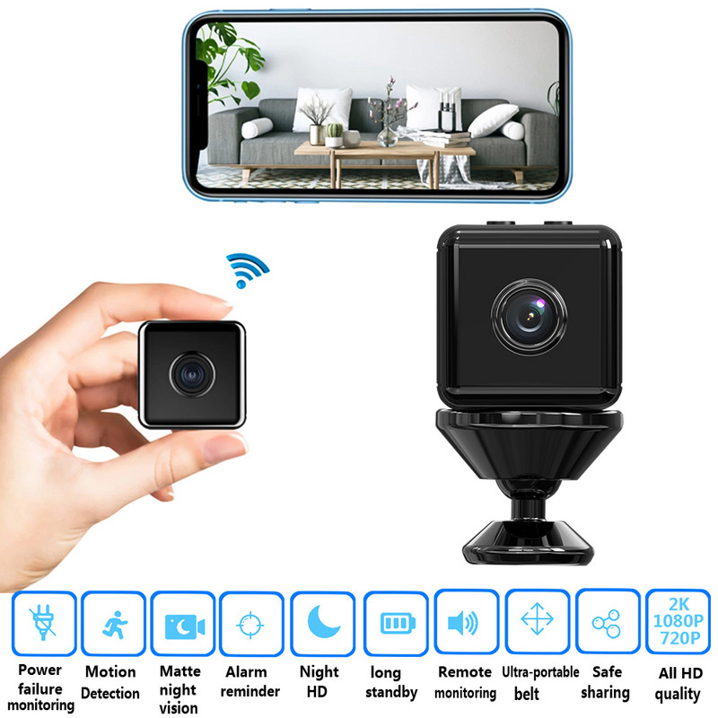 Mini cameră Wifi HD 1080P Cameră fără fir Securitate la domiciliu Detectare mișcare Bonă IP P2P Cameră DVR Cameră cu baterie reîncărcabilă