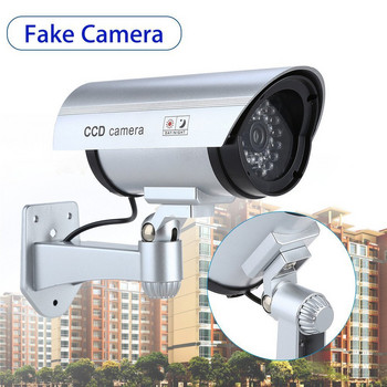 Ψεύτικη κάμερα εξωτερικού χώρου Προσομοίωση εικονικής κάμερας Εσωτερική οθόνη Bullet Led Light Εξωτερική Αποτρεπτική Παρακολούθηση Προσομοίωσης CCTV