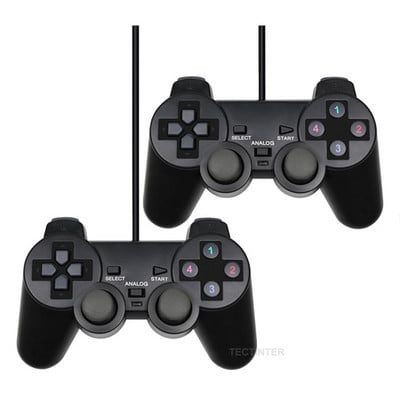 Controler de joc pentru PC cu fir USB pentru WinXP/Win7/Win8/Win10 pentru computer, laptop, joystick negru pentru gamepad