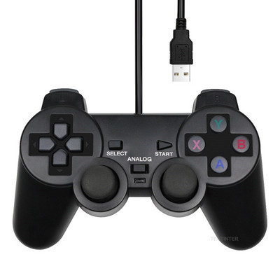 Žičani USB PC kontroler za igre za WinXP/Win7/Win8/Win10 za PC računalo Laptop crni gamepad joystick