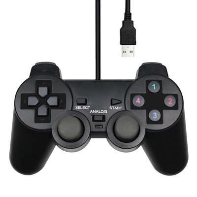 Žičani USB PC kontroler za igre za WinXP/Win7/Win8/Win10 za PC računalo Laptop crni gamepad joystick