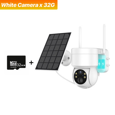 Ηλιακή κάμερα WiFi 2MP Ασύρματη κάμερα PTZ Ενσωματωμένη μπαταρία Κάμερα IP εξωτερικού χώρου PIR Κάμερα παρακολούθησης ανθρώπινης ανίχνευσης iCSee APP