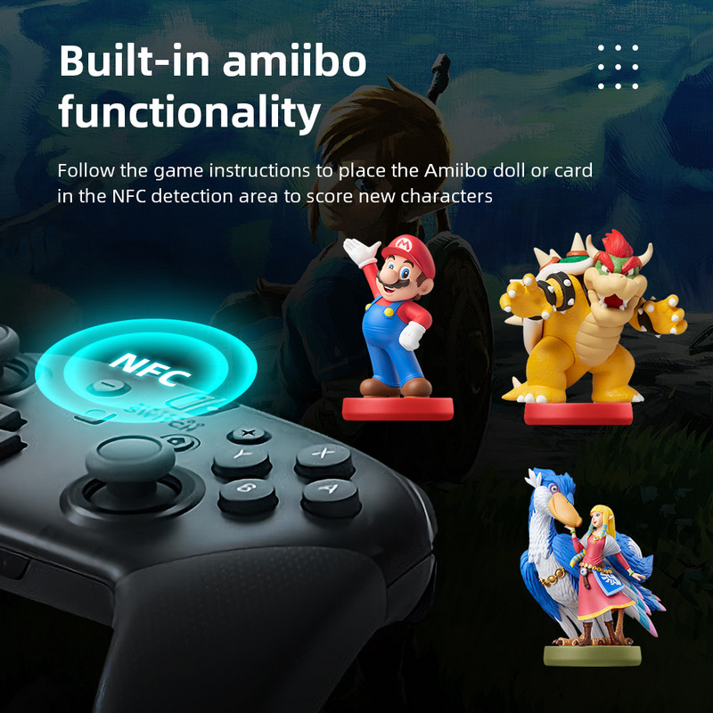 Nintendo Switch Pro Controller Bluetooth 3.0 i ugrađeni NFC bežični kontroler za igre Kontrole pokreta HD tutnjava Amiibo