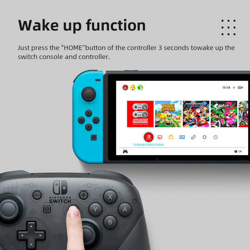 Nintendo Switch Pro Controller Bluetooth 3.0 i ugrađeni NFC bežični kontroler za igre Kontrole pokreta HD tutnjava Amiibo