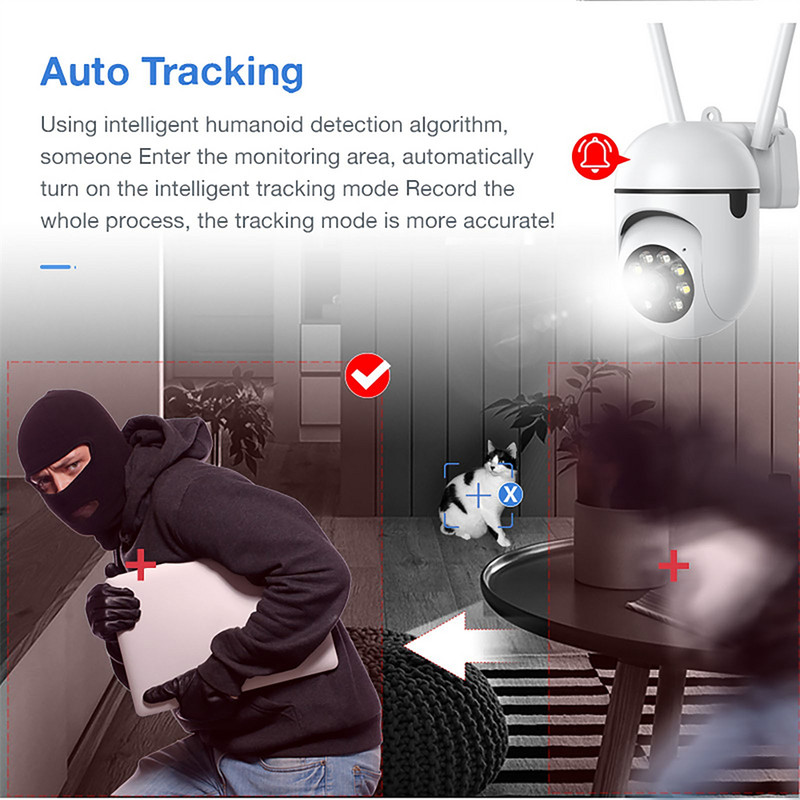 Cameră IP Wireless WiFi Dual Band Cameră HD Night Vision Cam Baby Monitor Security Camera CCTV cu detectie de mișcare