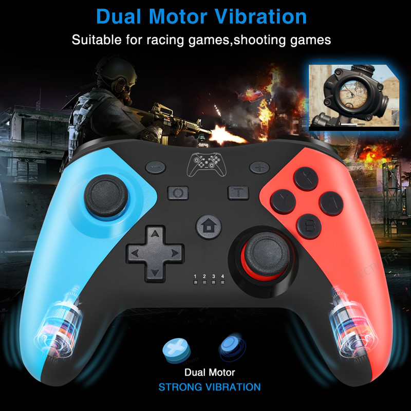 Toetage Bluetooth Turbo Vibration Motion Gamepad Joystickiga ühilduvat Nintendo NS Switch Pro/Oled konsooli juhtmevaba kontrollerit