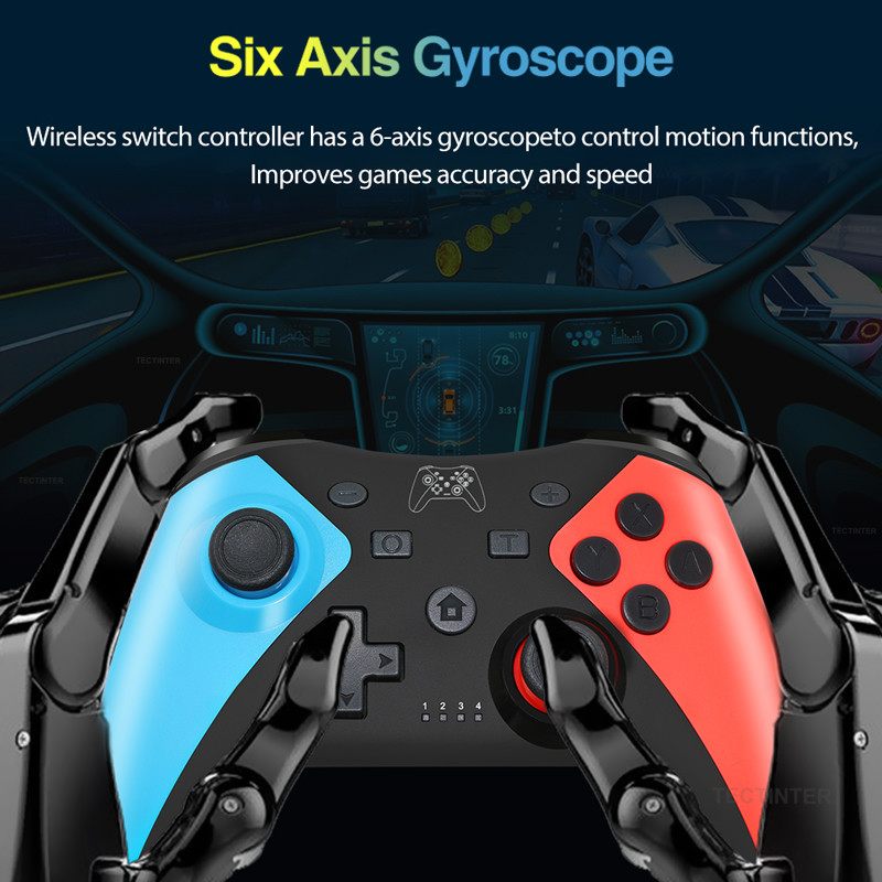 Toetage Bluetooth Turbo Vibration Motion Gamepad Joystickiga ühilduvat Nintendo NS Switch Pro/Oled konsooli juhtmevaba kontrollerit