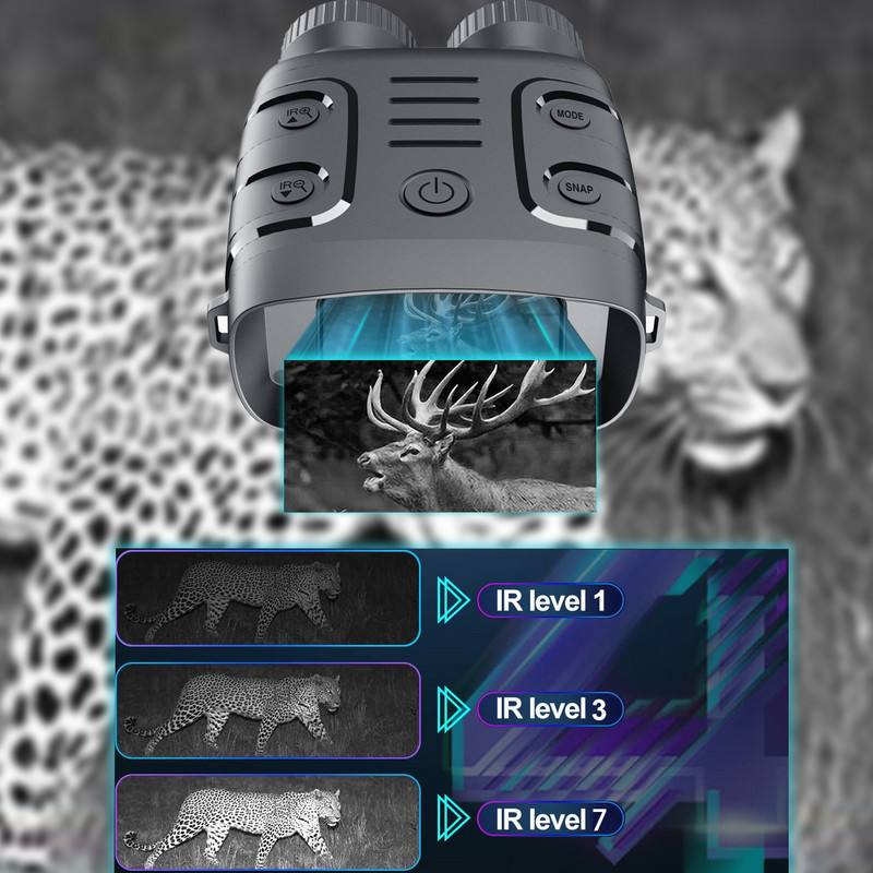 HD бинокъл за нощно виждане ниво 7 инфрачервен 5X цифров зум телескоп нощни очила за лов наблюдение на къмпинг