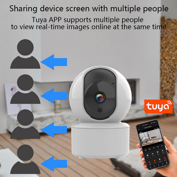 2MP Tuya Smart Безжична мини IP камера Облачно съхранение 1080P HD WiFi Вътрешно наблюдение Нощно виждане Бебе Монитор за домашни любимци Камера CCTV