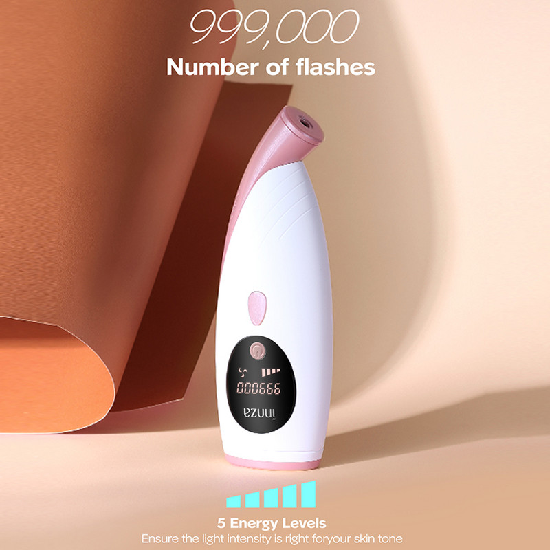 Epilator INNZA D26 cu lumină pulsată (ILP - Multi-zonă - Alb/Roz)