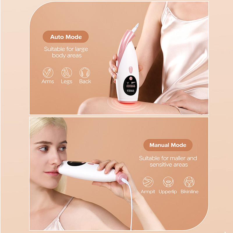 Epilator INNZA D26 cu lumină pulsată (ILP - Multi-zonă - Alb/Roz)