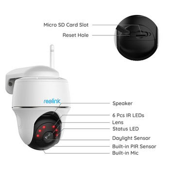 Reolink IP Wifi камера за наблюдение Argus PT 4MP батерия WiFi безжична Pan&Tilt CCTV камера за вътрешна и външна охранителна камера