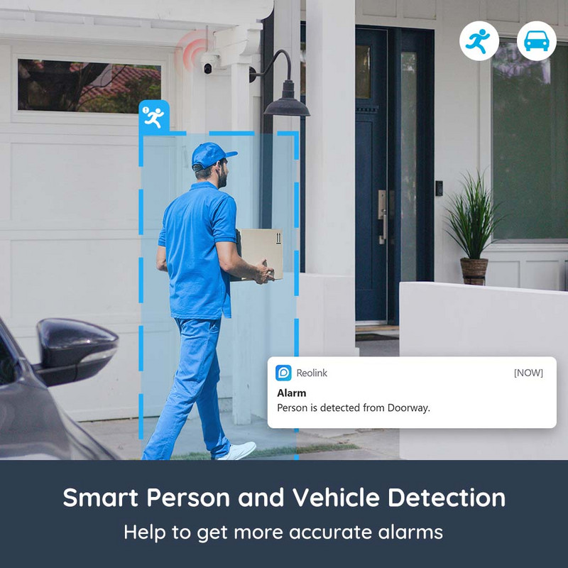 „Reolink“ IP stebėjimo „Wi-Fi“ kamera „Argus PT 4MP“ baterija „WiFi“ belaidė „Pan&Tilt“ CCTV kamera, skirta vidaus lauko apsaugos kamerai