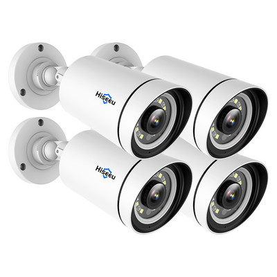 Hiseeu 4K 8MP IP Κάμερα Εξωτερικού χώρου παρακολούθησης βίντεο POE Εγγραφή ήχου CCTV Ασφάλεια Συναγερμός κίνησης δρόμου Έγχρωμη Νυχτερινή όραση ONVIF