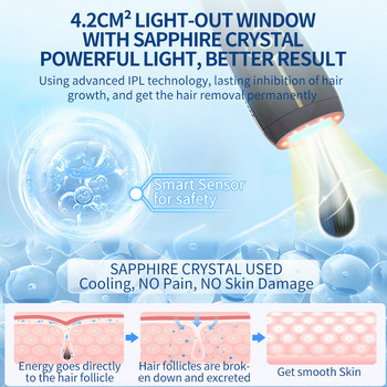 Sapphire Crystal Hair Remover Laser Epilator for Women Light Rejuvenation Μόνιμη Αφαίρεση για Άντρες Ηλεκτρική Φωτοθεραπεία