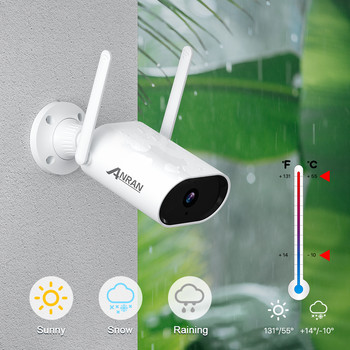 Κάμερα IP ANRAN 1080P Ασύρματη κάμερα ασφαλείας Εξωτερική επιτήρηση HD νυχτερινή όραση Οικιακή κάμερα Wifi Μεταλλική κάμερα με σφαίρες