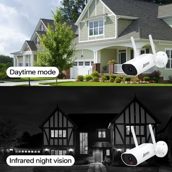 ANRAN 1080P IP камера Безжична охранителна камера Външно HD наблюдение Нощно виждане Домашна Wifi камера Метална камера с куршуми