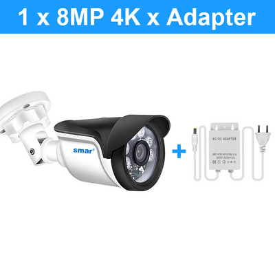 Smar H.265 4K 8MP 4MP 2MP 1,3MP POE IP kamera āra ūdensizturīga CCTV H.265 tīkla ložu kamera 2,8 mm plata objektīva P2P Onvif XMEY