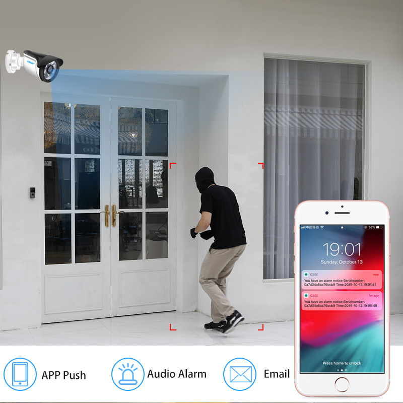 Smar H.265 4K 8MP 4MP 2MP 1,3MP POE IP kamera āra ūdensizturīga CCTV H.265 tīkla ložu kamera 2,8 mm plata objektīva P2P Onvif XMEY