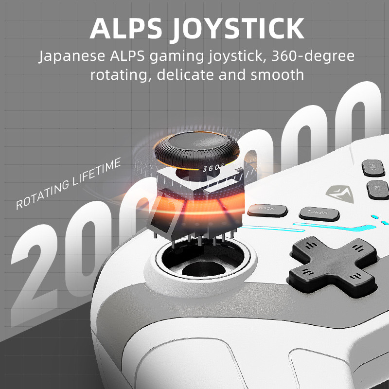 Machenike HG510W Pro dvigubo režimo žaidimų pultelis Laidinis „Bluetooth“ žaidimų valdiklis kompiuterio vairasvirtė taikoma „Nintendo Switch PC“ iOS „Android“