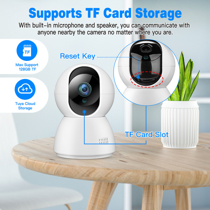 Elecpow 1080P Tuya Cameră video inteligentă Wireless WiFi Protecție de securitate Supraveghere Cameră IP Monitor pentru bebeluși Cameră web cu viziune de noapte